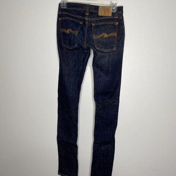 NUDIE Jeans CO Tight LOng John Blue Jeans Men's 26 x 34 Organic Stretch Denim - Picture 6 of 11